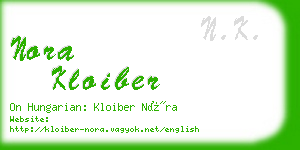 nora kloiber business card